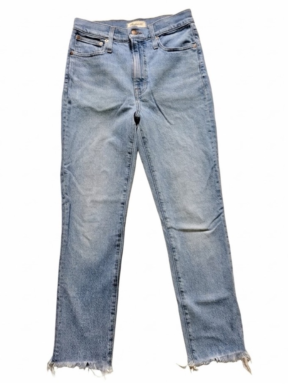 Madewell The Perfect Vintage Jean High Rise Frayed Raw Hem Light Wash Size 27